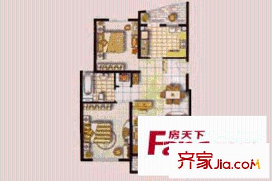 澳丽花苑户型图2室2厅2卫1厨