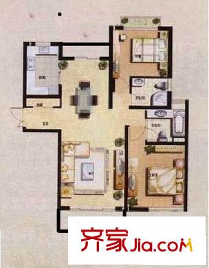 汇丽苑五期户型图户型图 2室2厅1卫1厨
