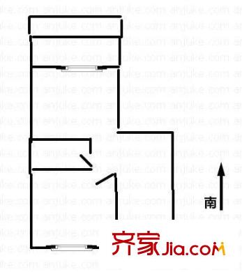 荣丰花园户型图户型图 2室1厅1卫1厨