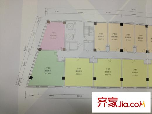 融达国际户型平面分布 1室1厅1卫1厨