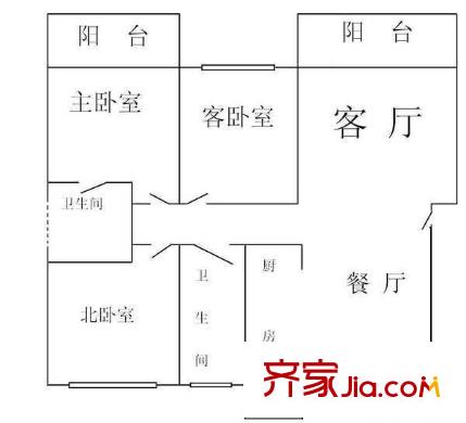 大上海国际花园罗马园 3室 户型图