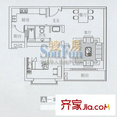 上海 东方城市花园A型 户型图