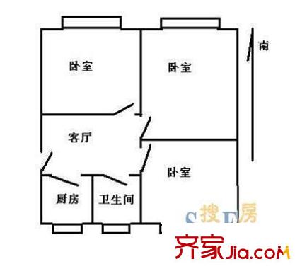 仁德路67弄10支弄小区户型图户型图 3室1厅1卫1厨