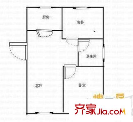 聚缘中庭(闵行)户型图户型图 2室1厅1卫1厨