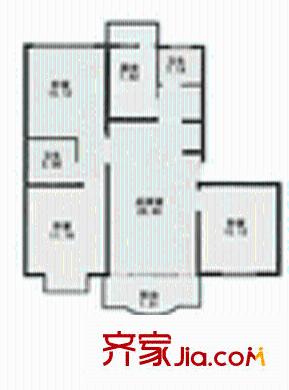 乔顿花园户型图3室2厅2卫1厨