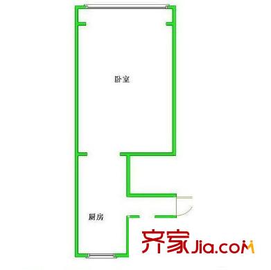 潍坊三村 1室 户型图