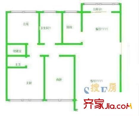 绿海家园 4室 户型图