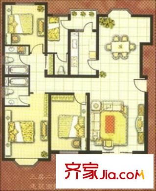 贵龙园户型图户型图 3室2厅1卫1厨