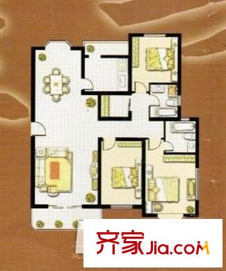 贵龙园户型图户型图 3室2厅2卫1厨