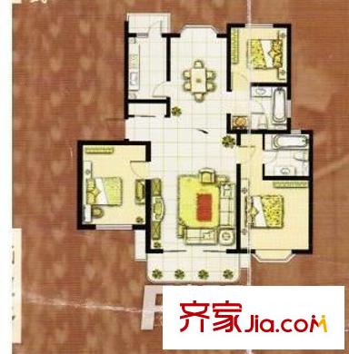 贵龙园户型图 户型图 3室2厅2卫1厨