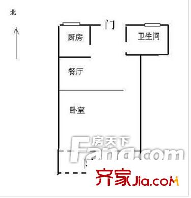 华沁家园户型图 户型图 1室1厅1卫1厨