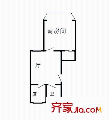 华滨家园户型图户型图 1室1厅1卫1厨