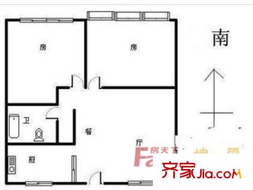 华沁家园户型图 户型图 2室2厅2卫1厨