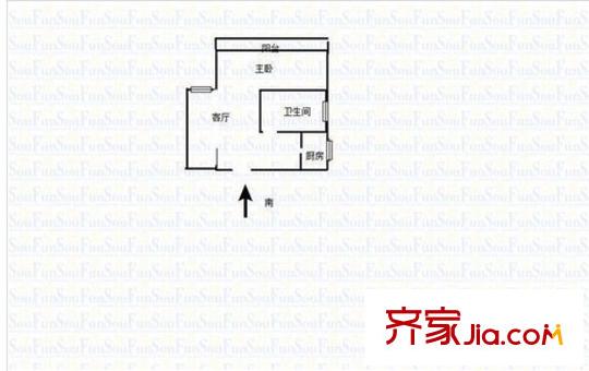 华沁家园户型图 户型图 1室1厅1卫1厨