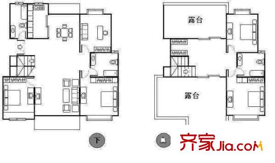 新时代花园 4室 户型图