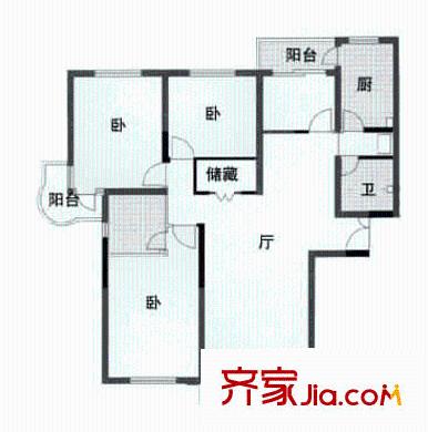 鑫国家园户型图4室2厅1卫1厨