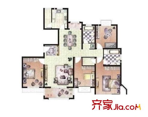 虹华苑户型图户型图 4室2厅2卫1厨