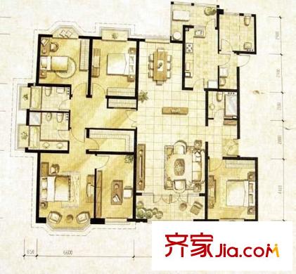 虹华苑 4室 户型图