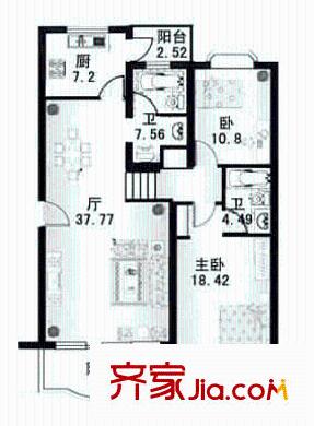 阳光绿园户型图户型图 2室2厅1卫1厨