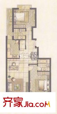 协合紫薇园户型图户型图 2室2厅2卫1厨