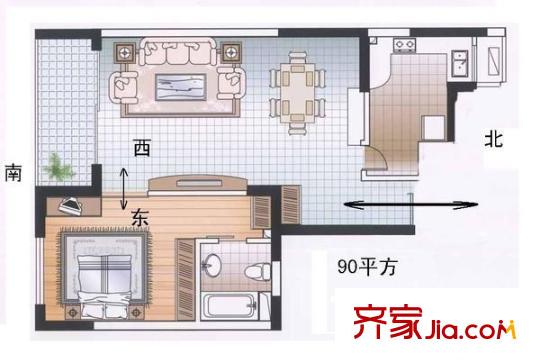 汇峰鼎园 1室 户型图