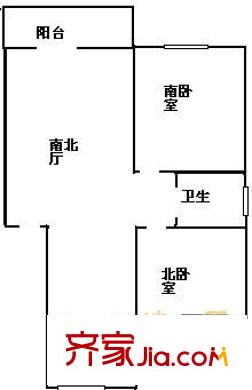 三湘世纪花城 2室 户型图