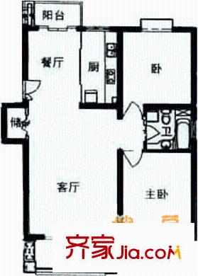 三湘世纪花城 2室 户型图