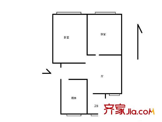 常兴家园户型图户型图 2室1厅1卫1厨
