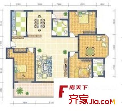 中祥哥德堡户型图户型图 4室2厅2卫1厨