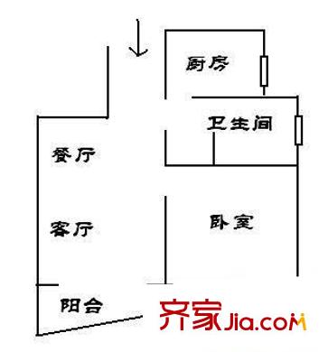 精文城上城 1室 户型图