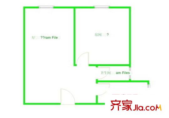 怡佳苑户型图户型图 1室2厅1卫1厨