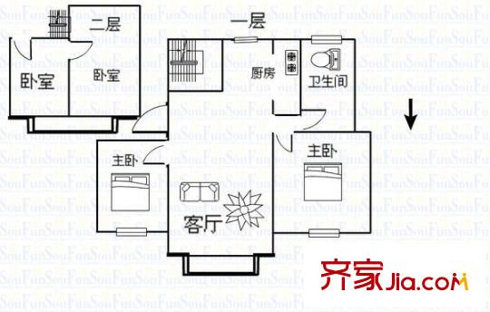 金铭新水岸 4室 户型图