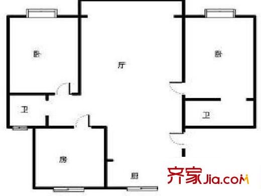 馨华苑户型图户型图 3室2厅2卫1厨