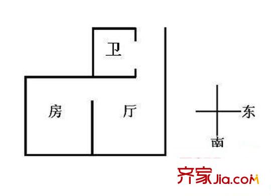 百第宜山大楼 1室 户型图