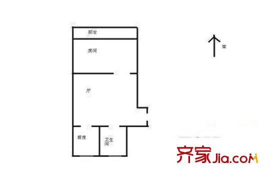 百第宜山大楼 1室 户型图