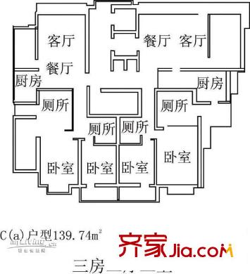 雍景台公寓 0室 户型图