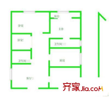 中关村公寓 4室 户型图