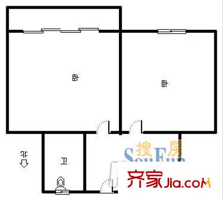 潍坊二村 2室 户型图