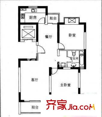 古北首席 3室 户型图