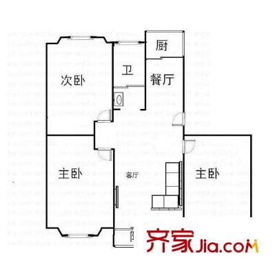 古北首席 3室 户型图