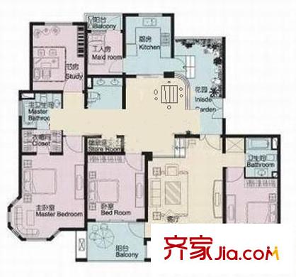 古北首席 4室 户型图