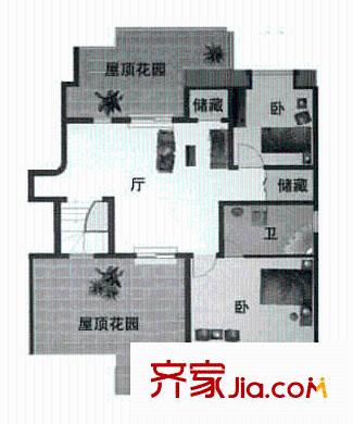上海 望族苑 复式第二层 户型图