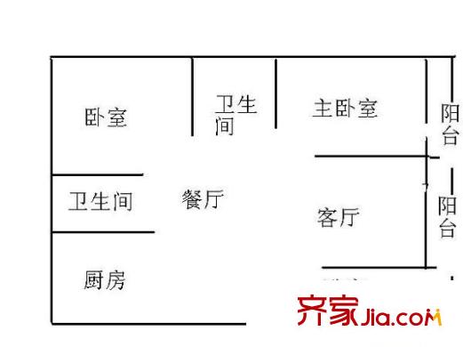 西班牙名园户型图户型图 3室2厅2卫1厨