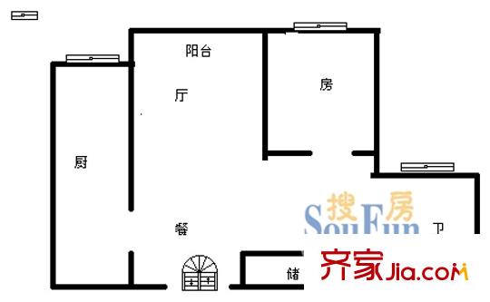 上海 西班牙名园 1室 户型图