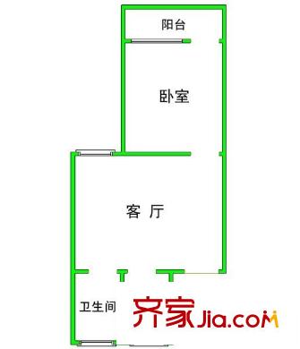 虹梅景苑户型图户型图 1室2厅1卫1厨