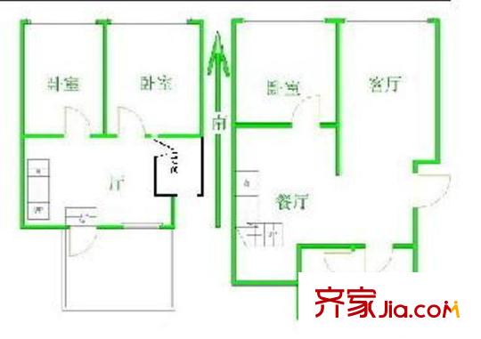 上南兰庭苑户型图四房二厅二卫162平 4室2厅2卫1厨