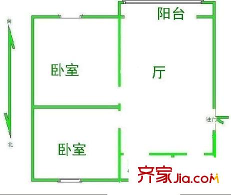 锦博苑 2室 户型图