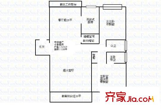 永久城市花园 0室 户型图