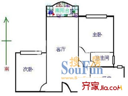 上海 清馨苑 2室 户型图
