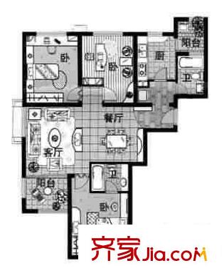瑞和苑 3室 戶型圖